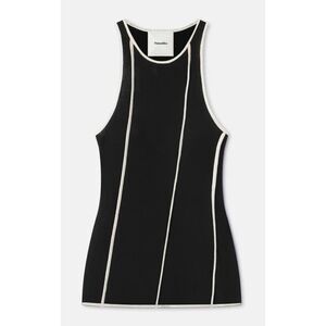 Nanushka ENNA Patchwork Mesh-Jersey Tank Top in Black NWT Size XS